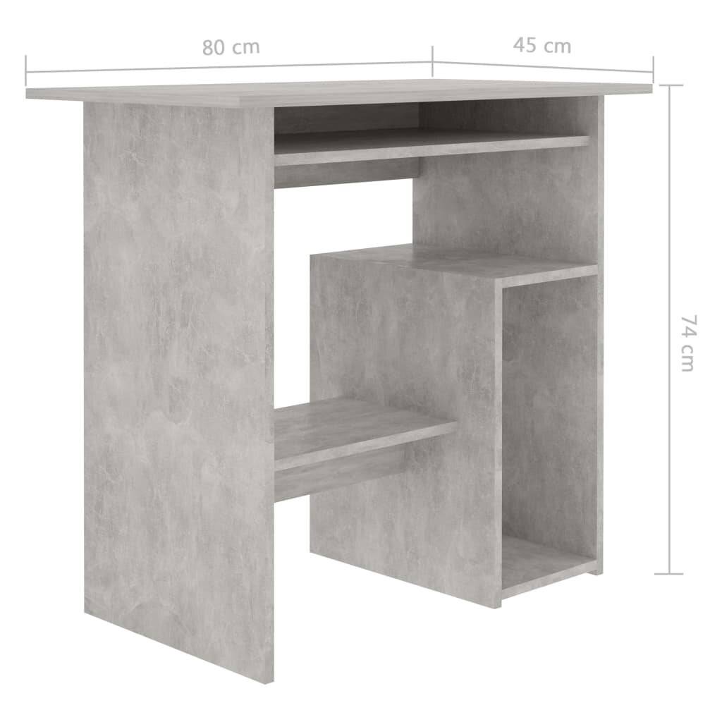 vidaXL Schreibtisch Betongrau 80x45x74 cm Holzwerkstoff-6