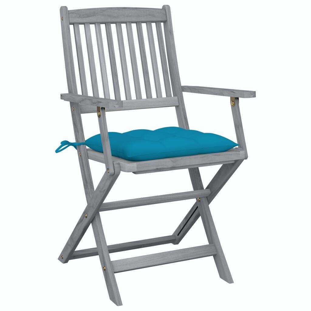 Klappbare Gartenstühle 6 Stk. mit Kissen Massivholz Akazie-2