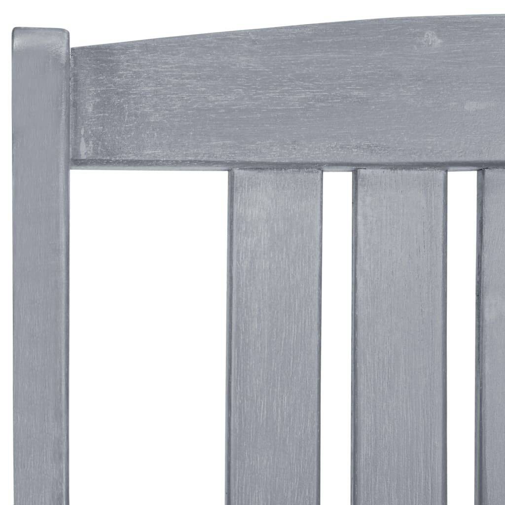 Regiestühle mit Kissen 2 Stk. Grau Massivholz Akazie-5