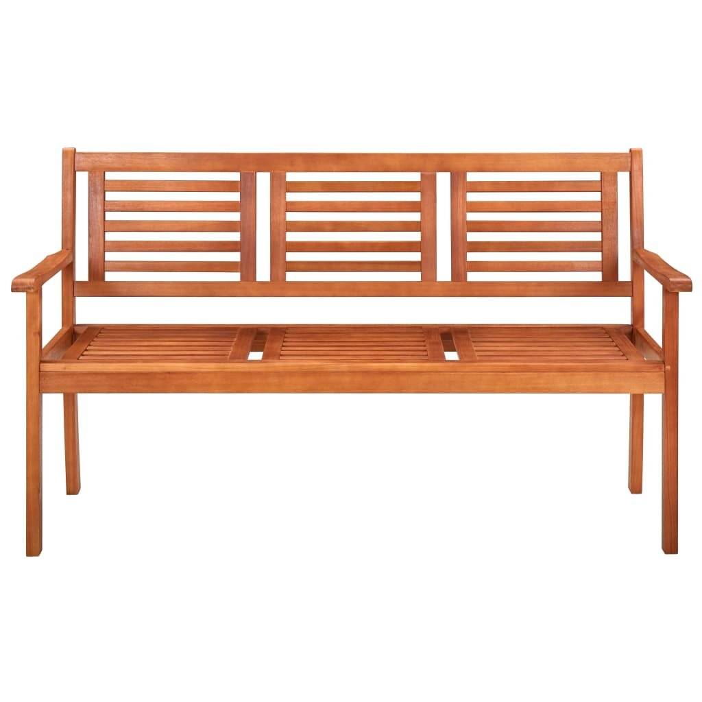 3-Sitzer-Gartenbank mit Auflage 150 cm Massivholz Eukalyptus-2