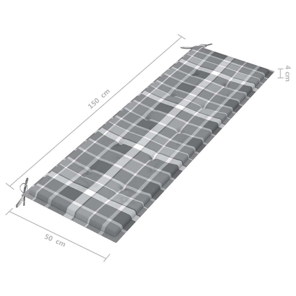 Symbolbild für vidaXL 3-Sitzer-Gartenbank mit Auflage 150 cm Massivholz Eukalyptus