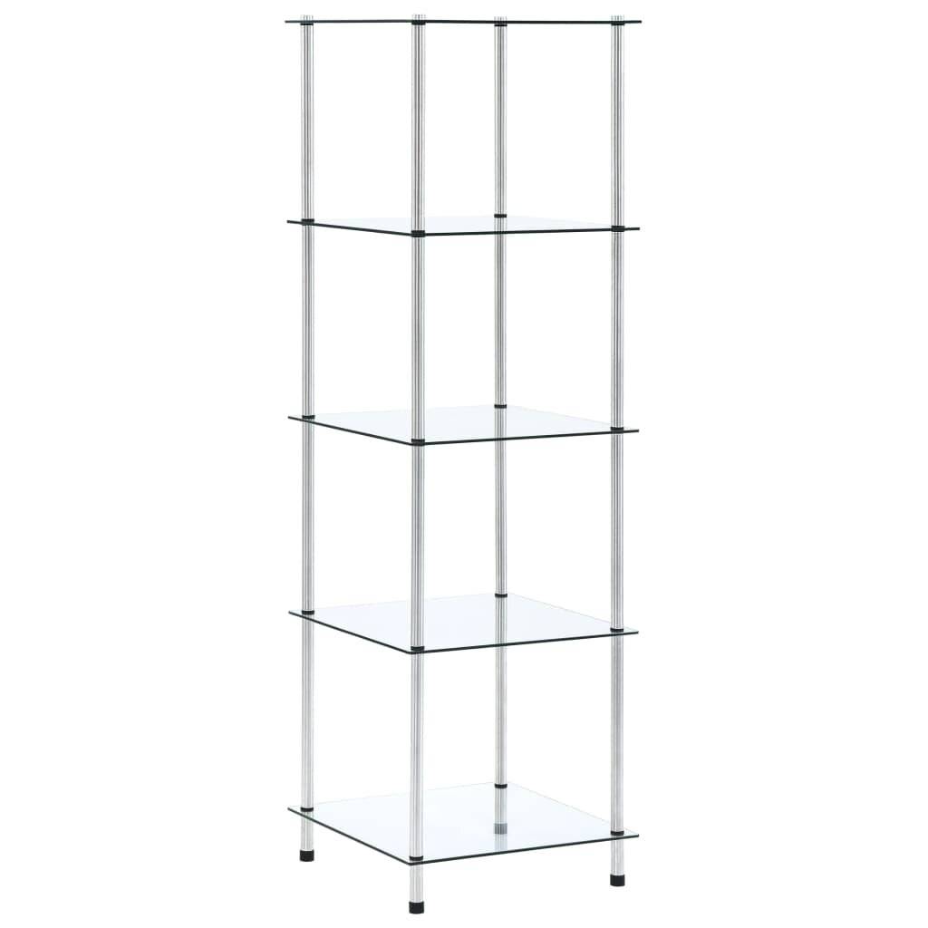 vidaXL Regal mit 5 Ablagen Transparent 40x40x130 cm Hartglas-5