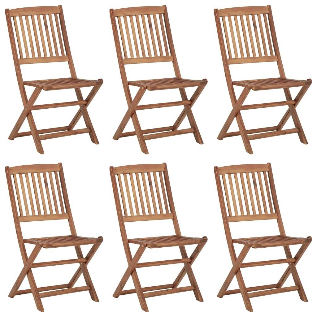 Klappbare Gartenstühle 6 Stk. mit Kissen Massivholz Akazie-1