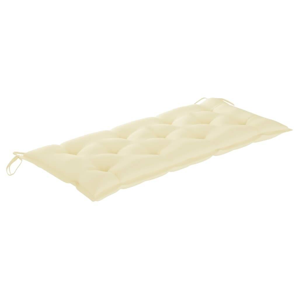 Klappbare Gartenbank mit Auflage 118 cm Bambus-1