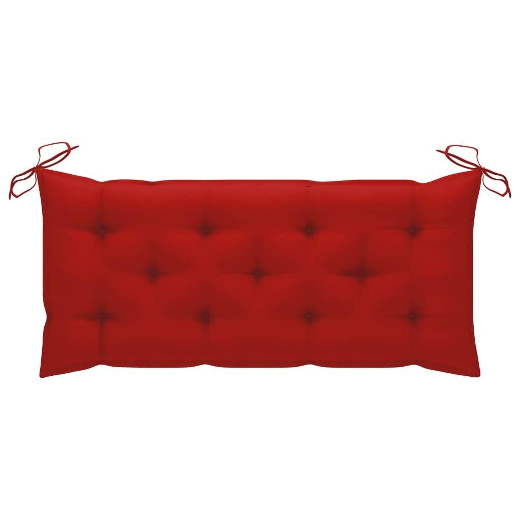 Klappbare Gartenbank mit Auflage 118 cm Bambus-5