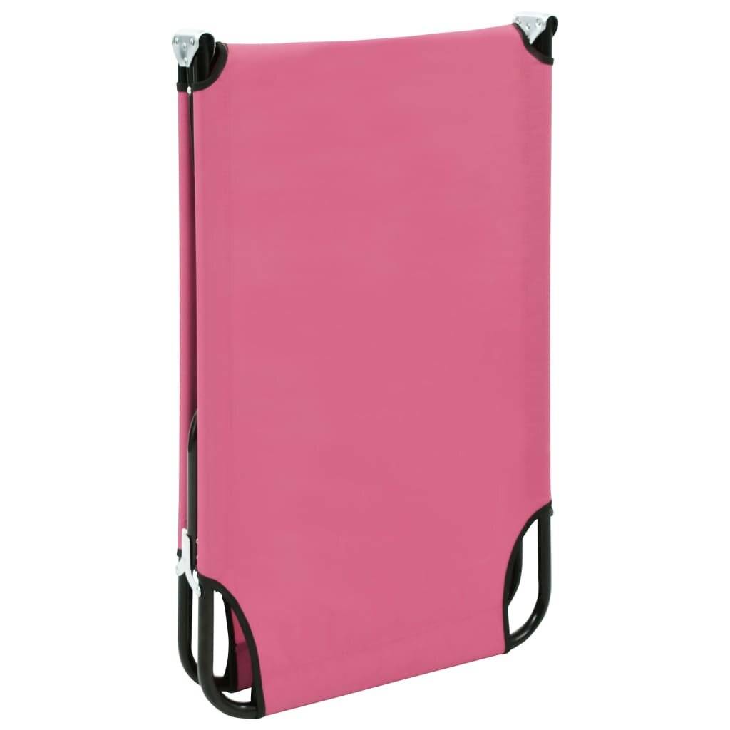 vidaXL Klappliege Stahl Rosa-5