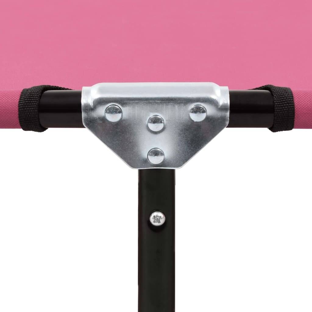 vidaXL Klappliege Stahl Rosa-6