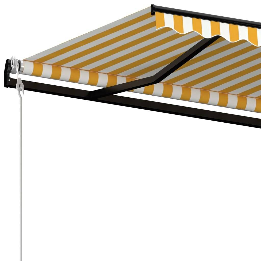 vidaXL Automatische Markise mit LED & Windsensor 450x300 cm Gelb/Weiß-5