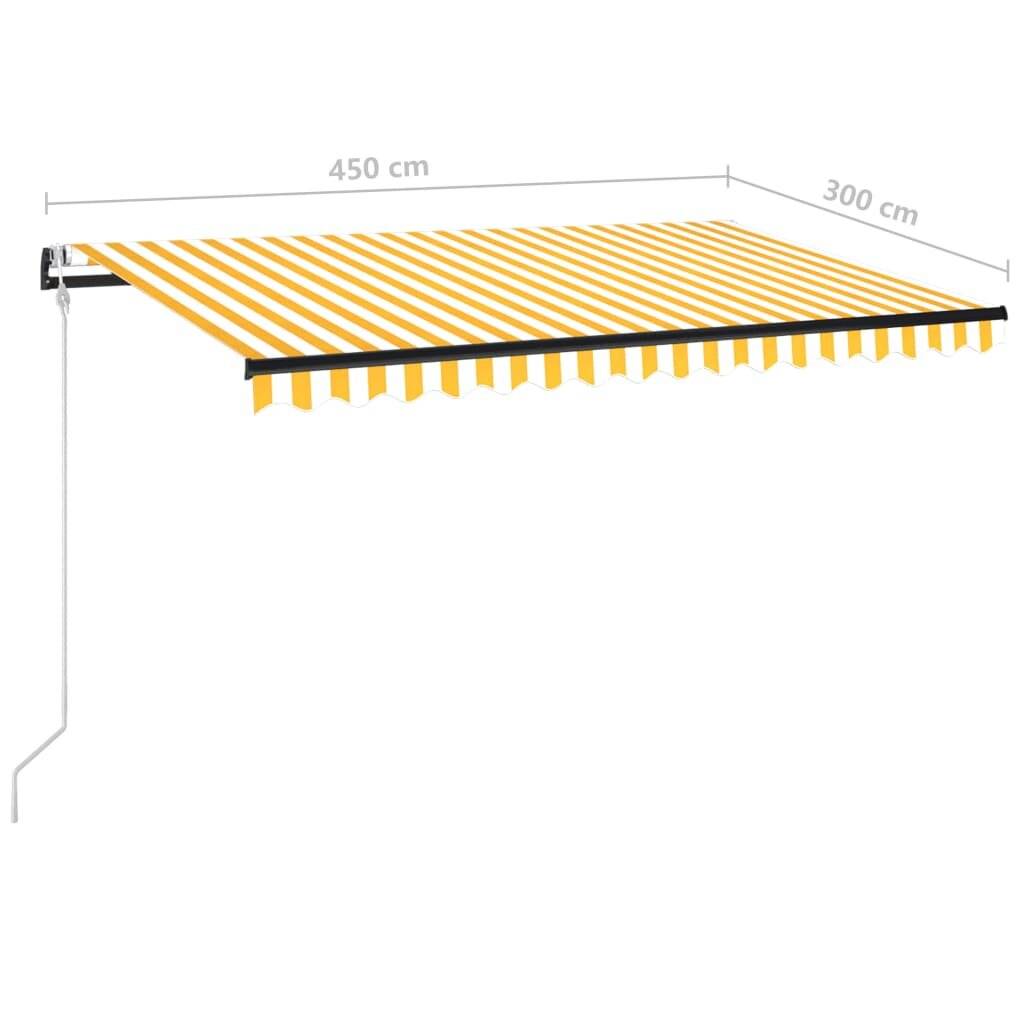 Symbolbild für vidaXL Automatische Markise mit LED & Windsensor 450x300 cm Gelb/Weiß