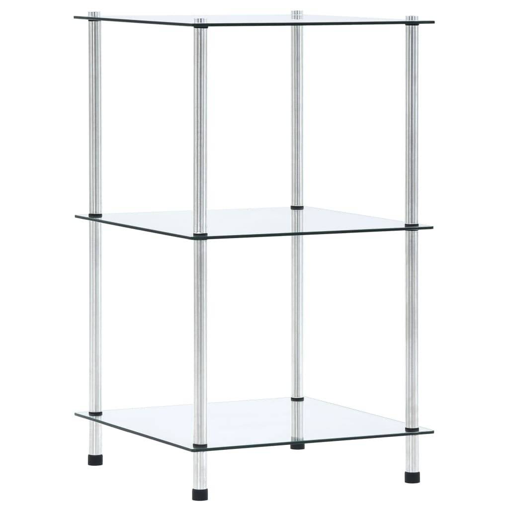 vidaXL Regal mit 3 Ablagen Transparent 40x40x67 cm Hartglas-5