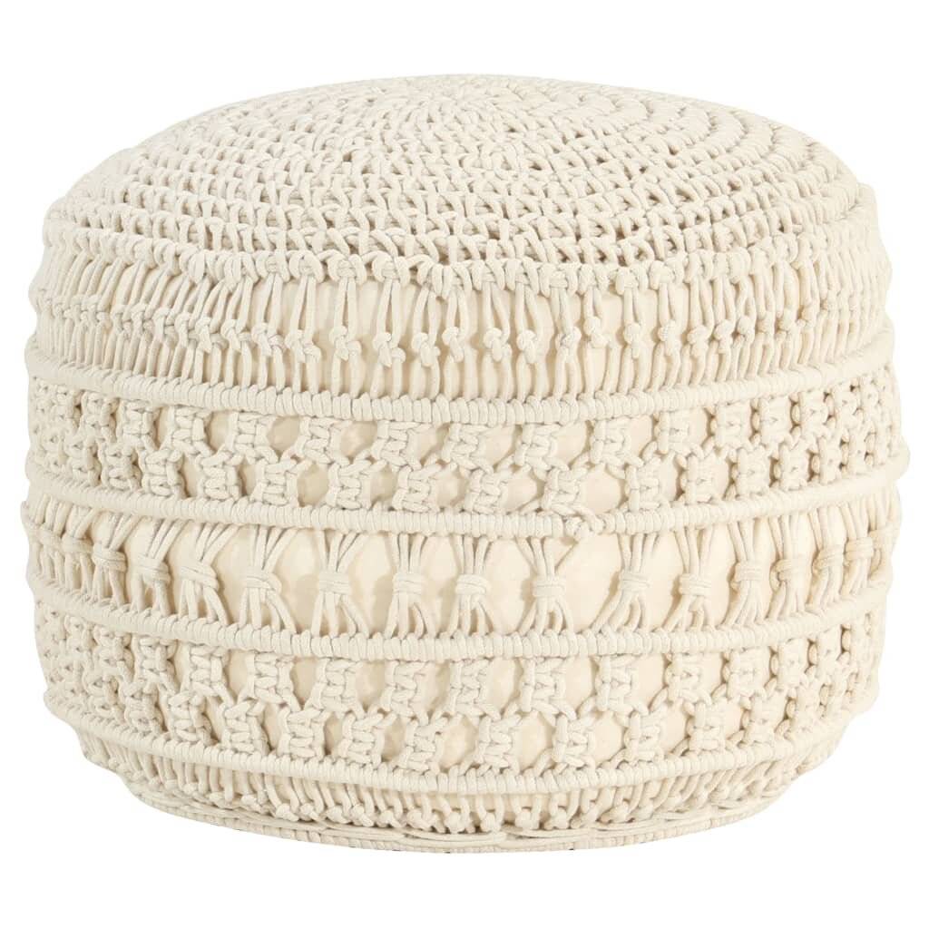 vidaXL Makramee Sitzpuff Handgefertigt 45 x 30 cm Baumwolle-5