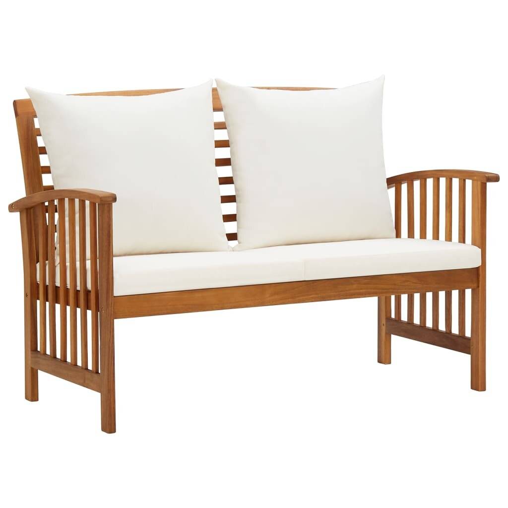 3-tlg. Garten-Lounge-Set mit Auflagen Massivholz Akazie-2