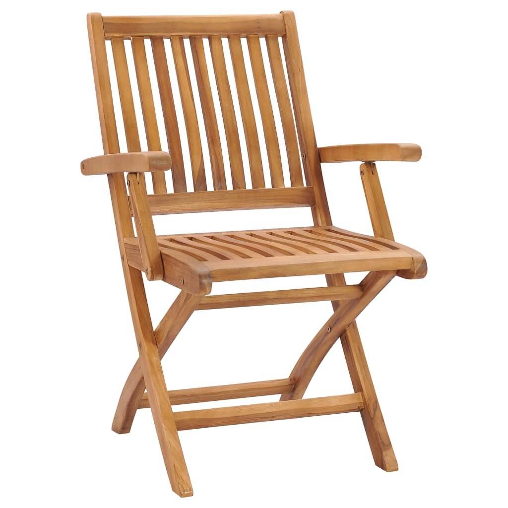 Gartenstühle 2 Stk. mit Hellblauen Kissen Massivholz Teak-2