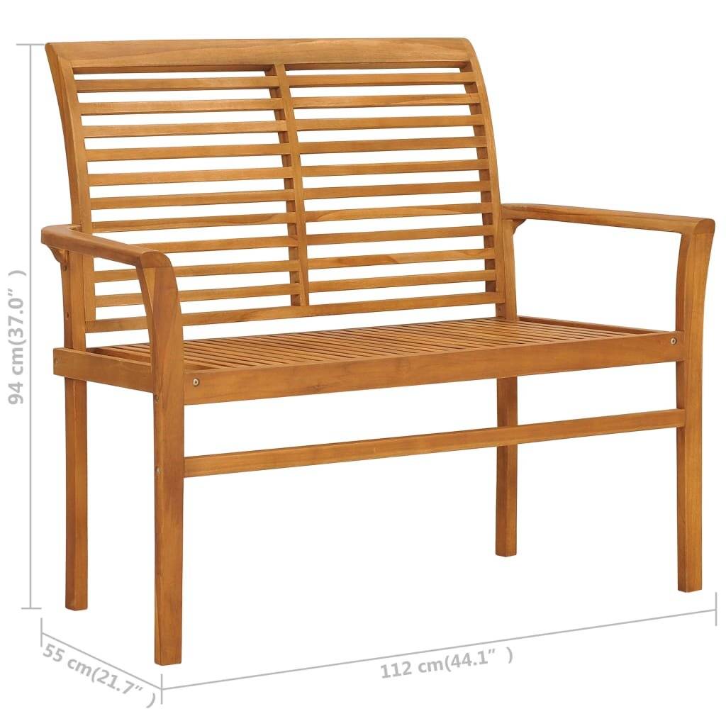 Symbolbild für vidaXL Gartenbank mit Grüner Auflage 112 cm Massivholz Teak