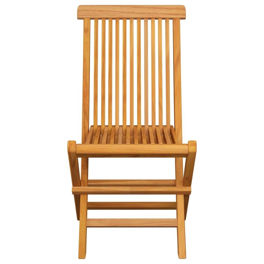 Gartenstühle mit Cremeweißen Kissen 4 Stk. Teak Massivholz-3