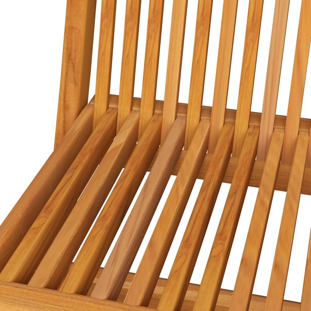Gartenstühle mit Cremeweißen Kissen 4 Stk. Teak Massivholz-4