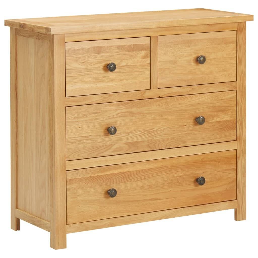Kommode 80×35×75 cm Massivholz Eiche-0