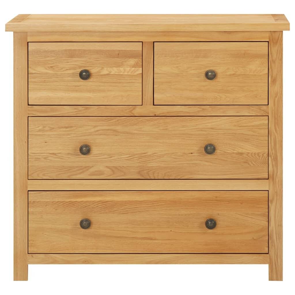 Kommode 80×35×75 cm Massivholz Eiche-3