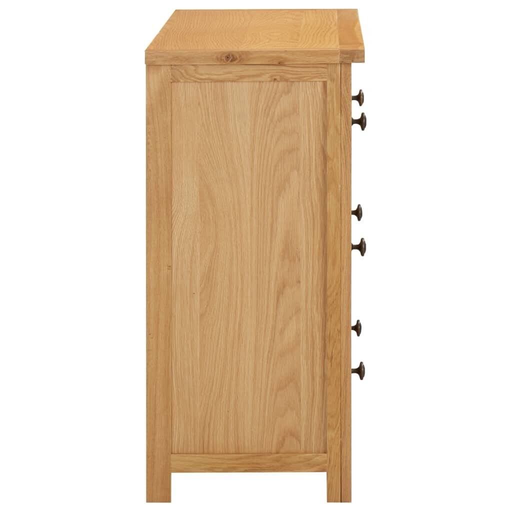 Kommode 80×35×75 cm Massivholz Eiche-4