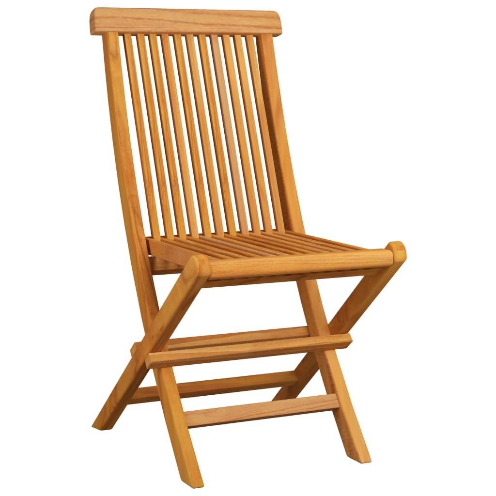 Gartenstühle mit Blauen Kissen 4 Stk. Massivholz Teak-3