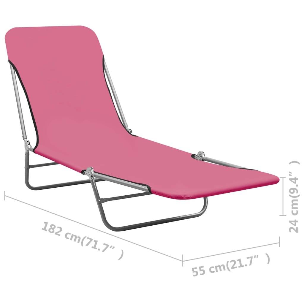 Symbolbild für Klappbare Sonnenliegen 2 Stk. Stahl und Stoff Rosa