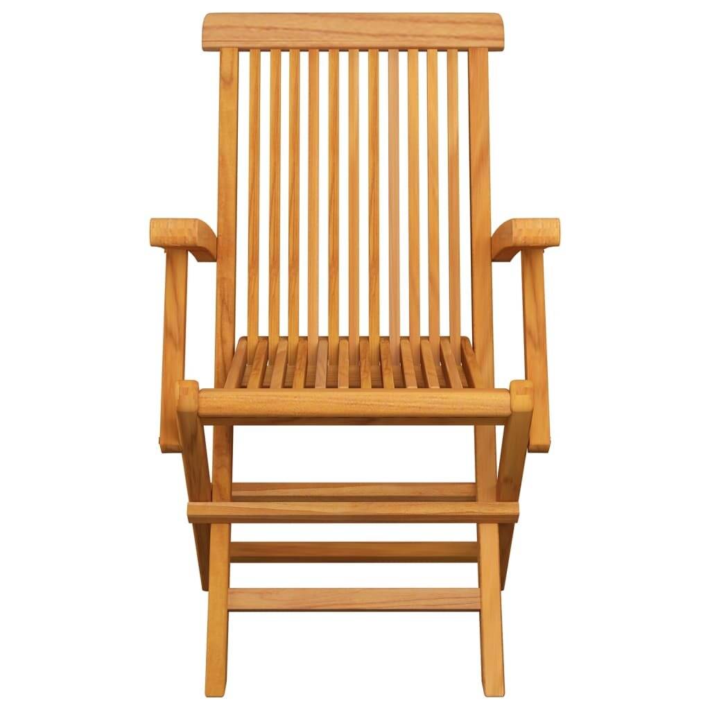 Gartenstühle mit Grünen Kissen 8 Stk. Massivholz Teak-3