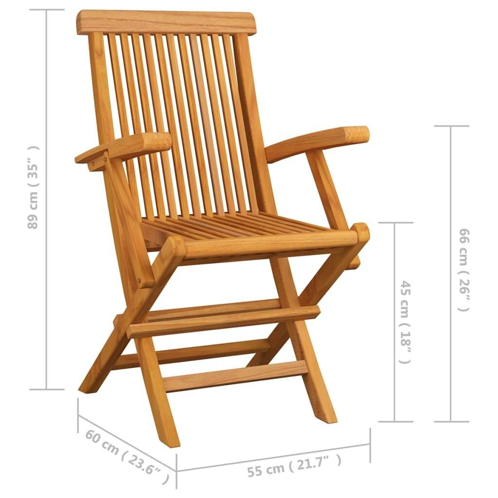 Symbolbild für Gartenstühle mit Grünen Kissen 8 Stk. Massivholz Teak