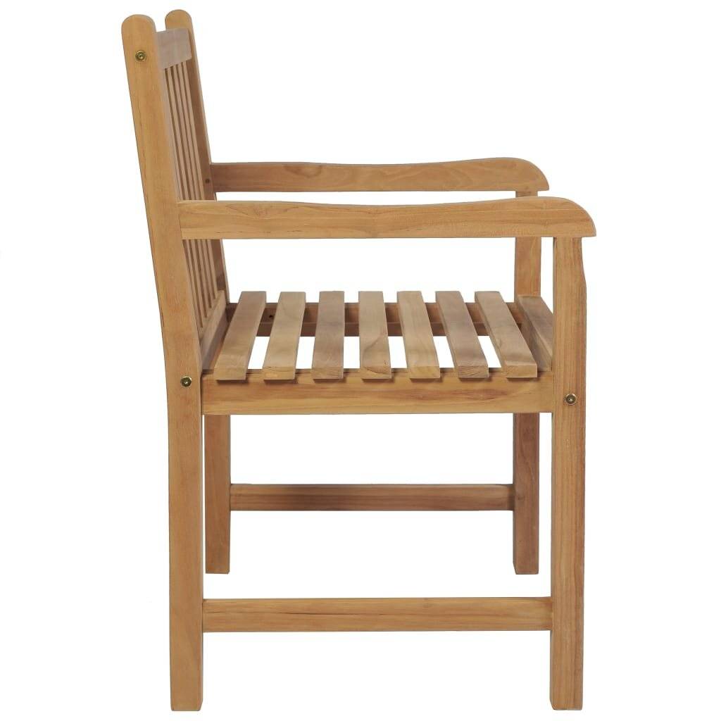 Gartenstühle 2 Stk. mit Anthrazit Kissen Massivholz Teak-5