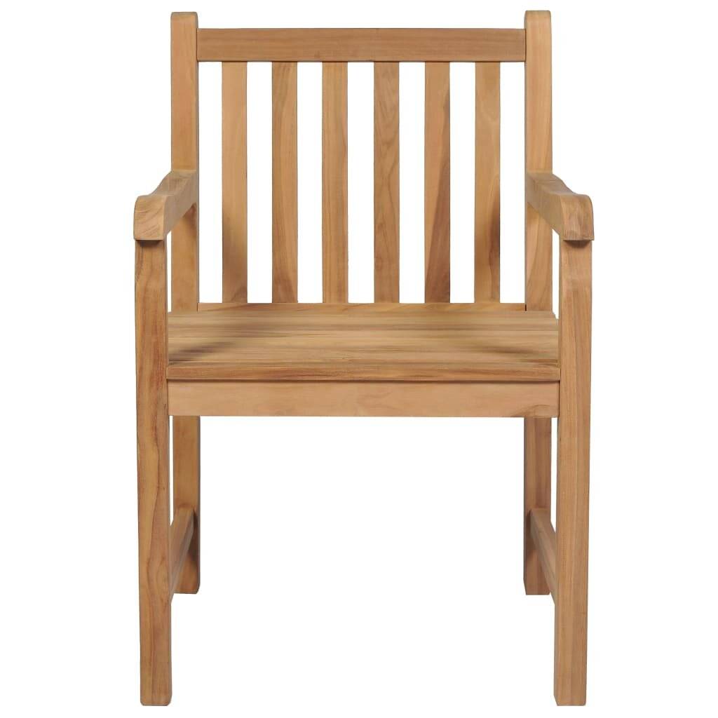 Gartenstühle 2 Stk. mit Anthrazit Kissen Massivholz Teak-4