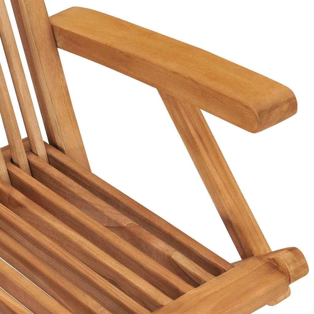 Gartenstühle mit Schwarzen Kissen 8 Stk. Massivholz Teak-5