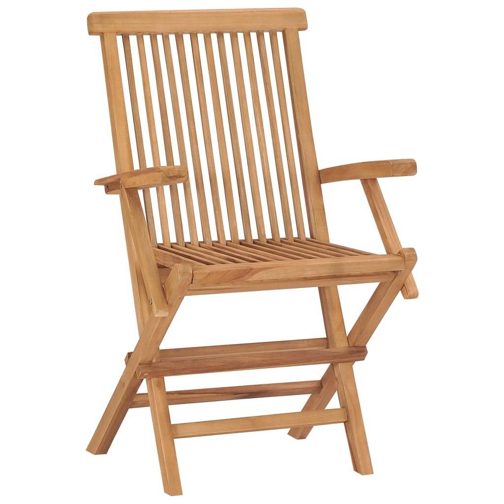 Gartenstühle mit Schwarzen Kissen 8 Stk. Massivholz Teak-2