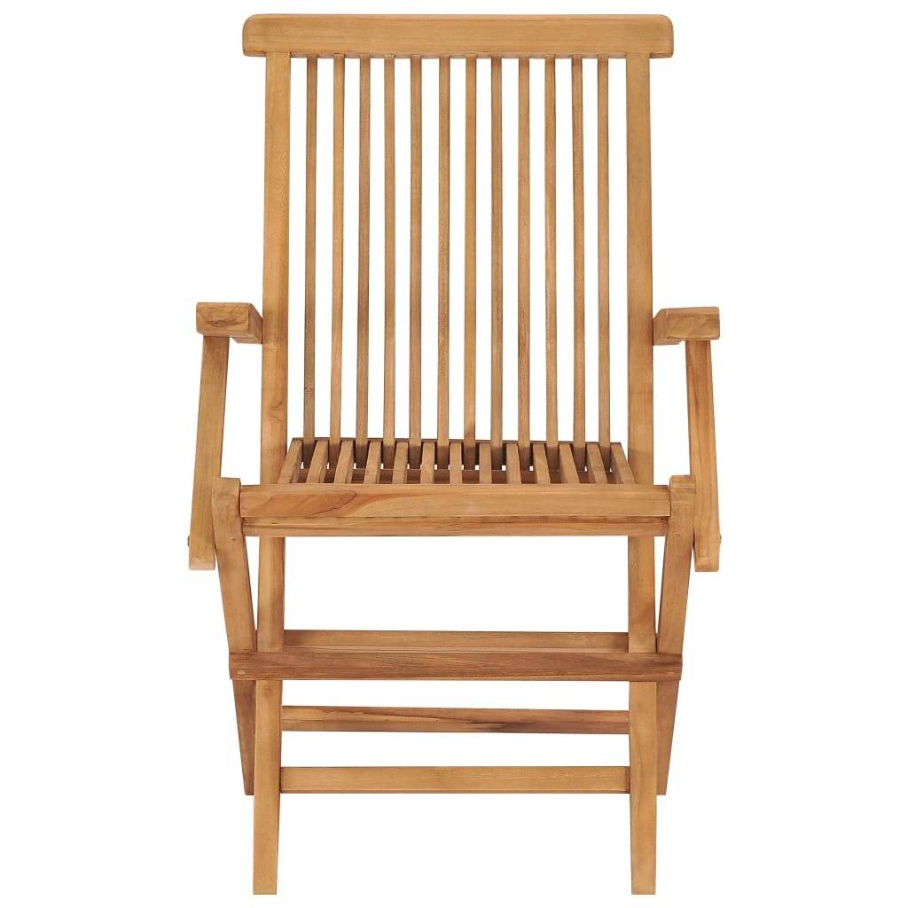 Gartenstühle mit Schwarzen Kissen 8 Stk. Massivholz Teak-3
