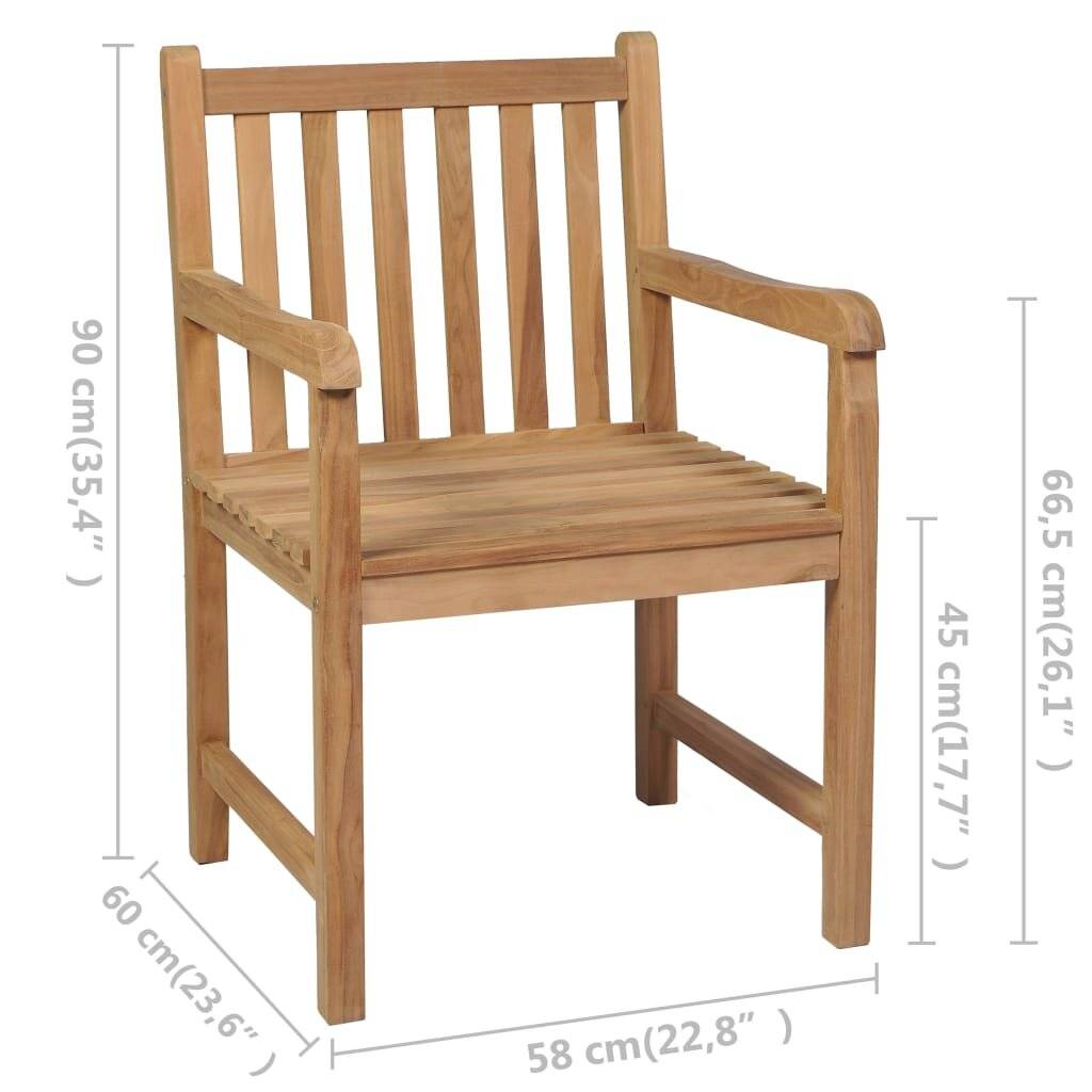 Symbolbild für Gartenstühle 2 Stk. mit Roten Kissen Massivholz Teak