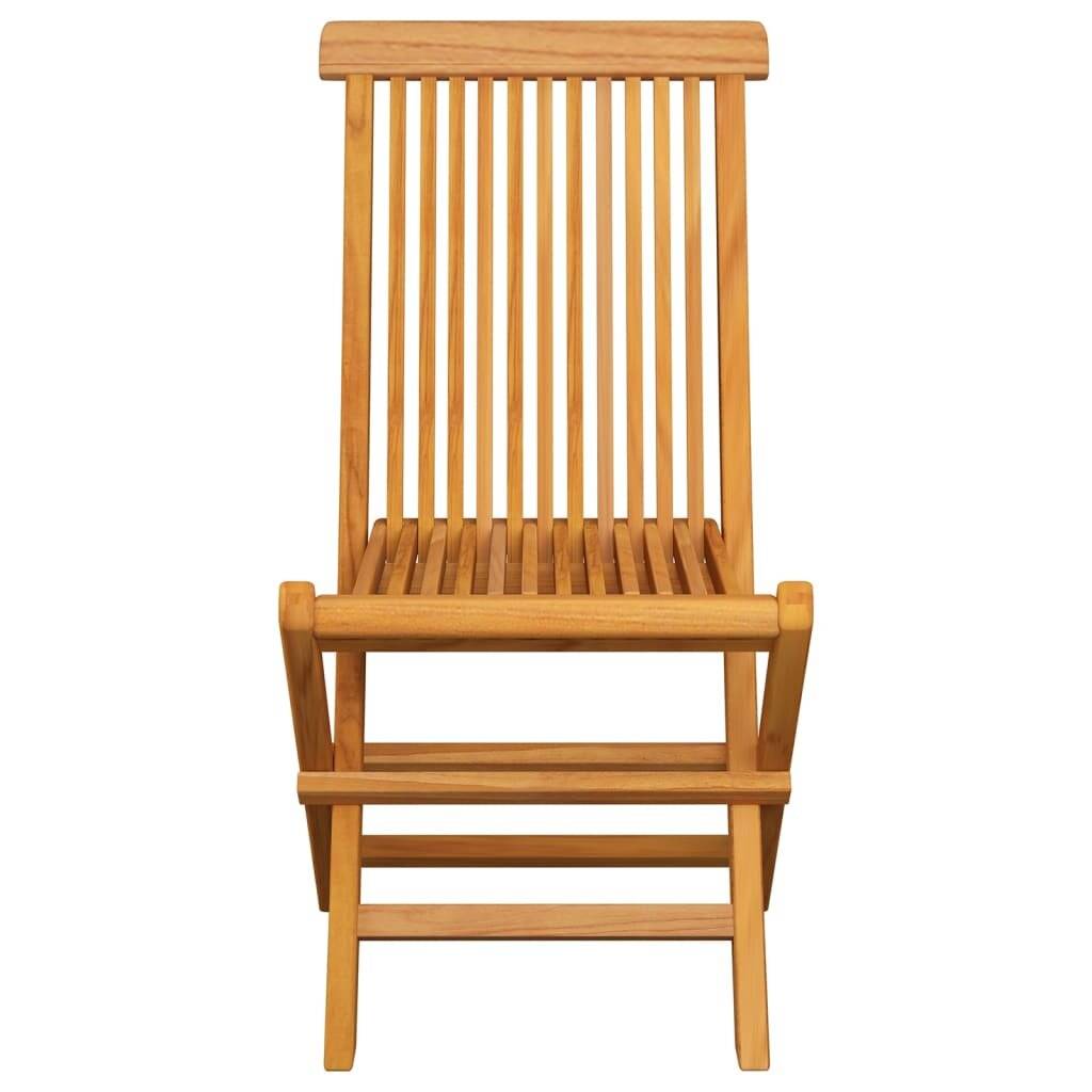Gartenstühle mit Cremeweißen Kissen 8 Stk. Massivholz Teak-4