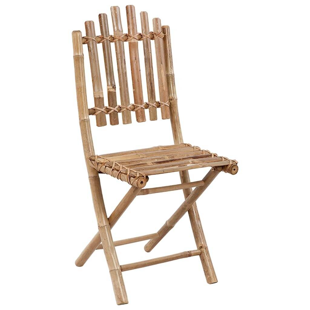 Klappbare Gartenstühle 2 Stk. mit Kissen Bambus-2