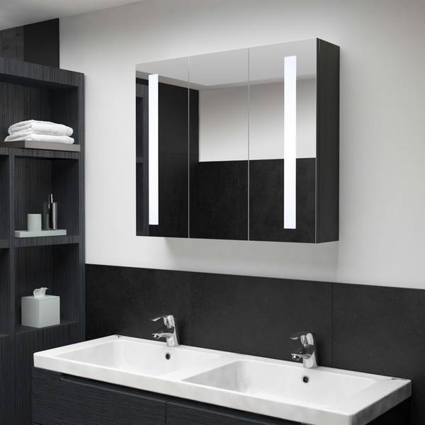 LED-Bad-Spiegelschrank 89x14x62 cm