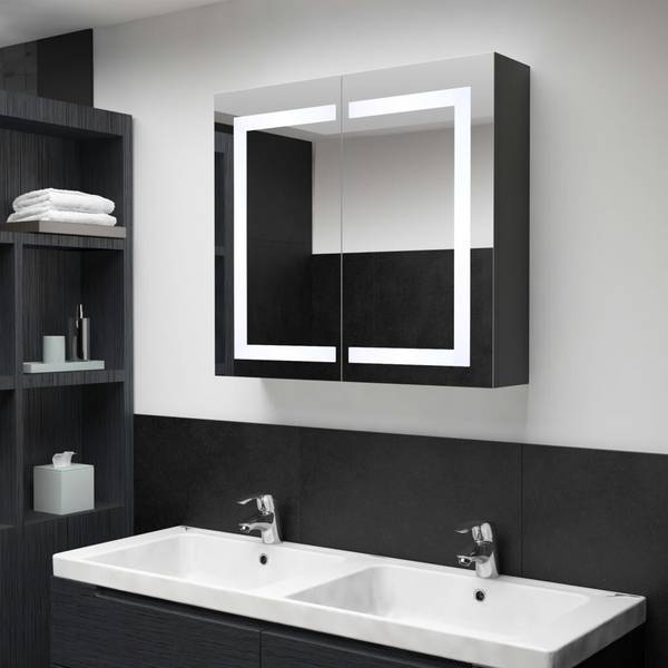 LED-Bad-Spiegelschrank 80x12,2x68 cm
