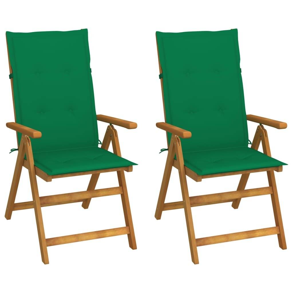 Garten-Liegestühle 2 Stk. mit Kissen Akazie Massivholz-0