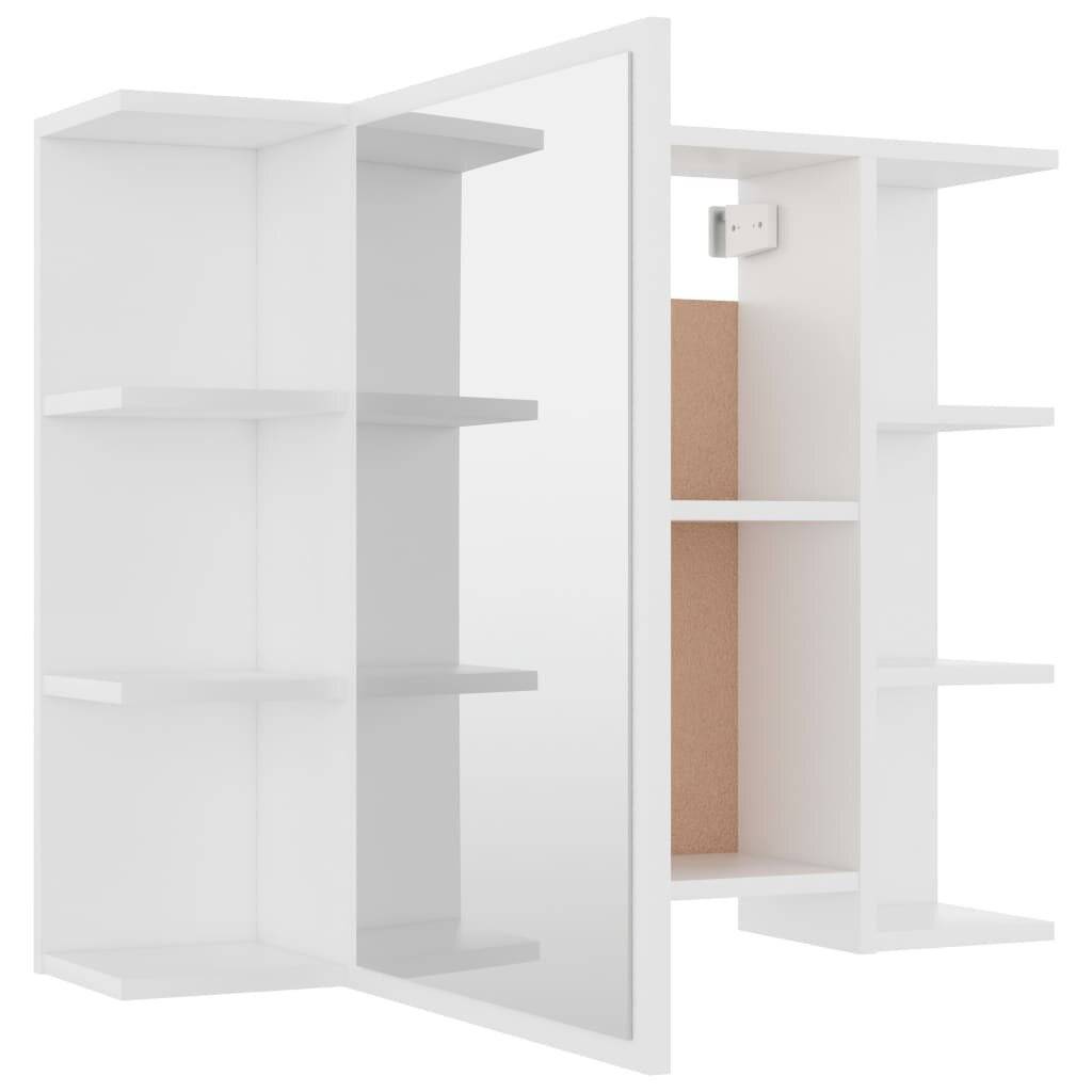 Bad-Spiegelschrank Weiß 80x20,5x64 cm Spanplatte-6