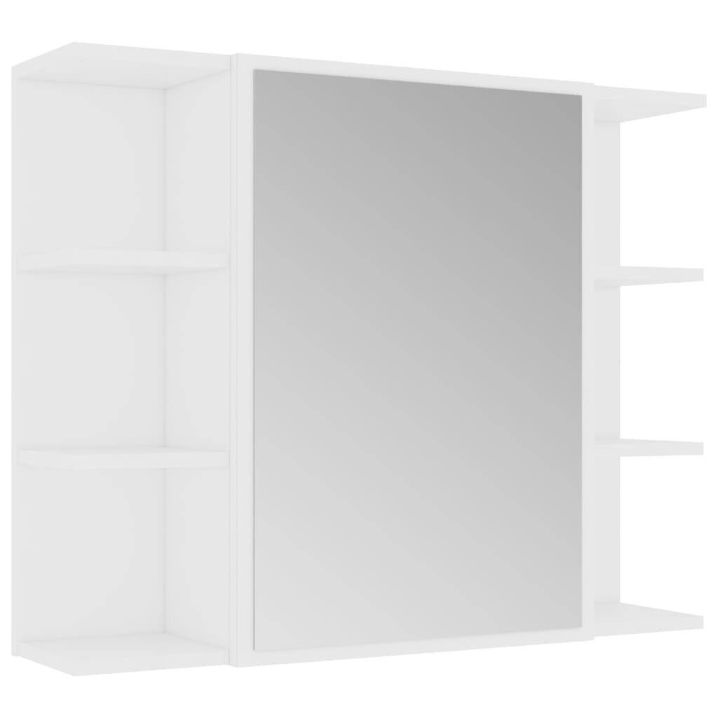Bad-Spiegelschrank Weiß 80x20,5x64 cm Spanplatte-1