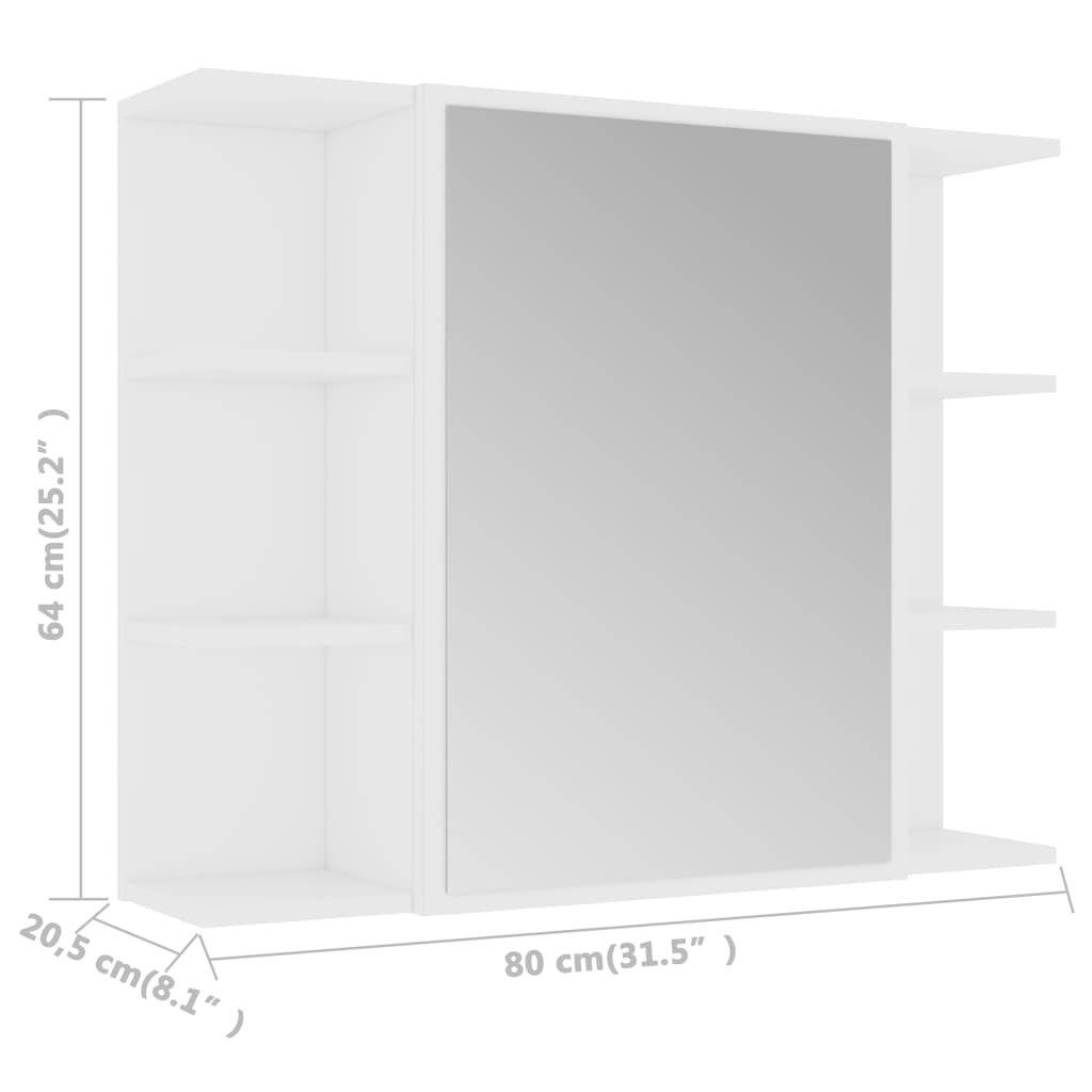 Symbolbild für Bad-Spiegelschrank Weiß 80x20,5x64 cm Spanplatte