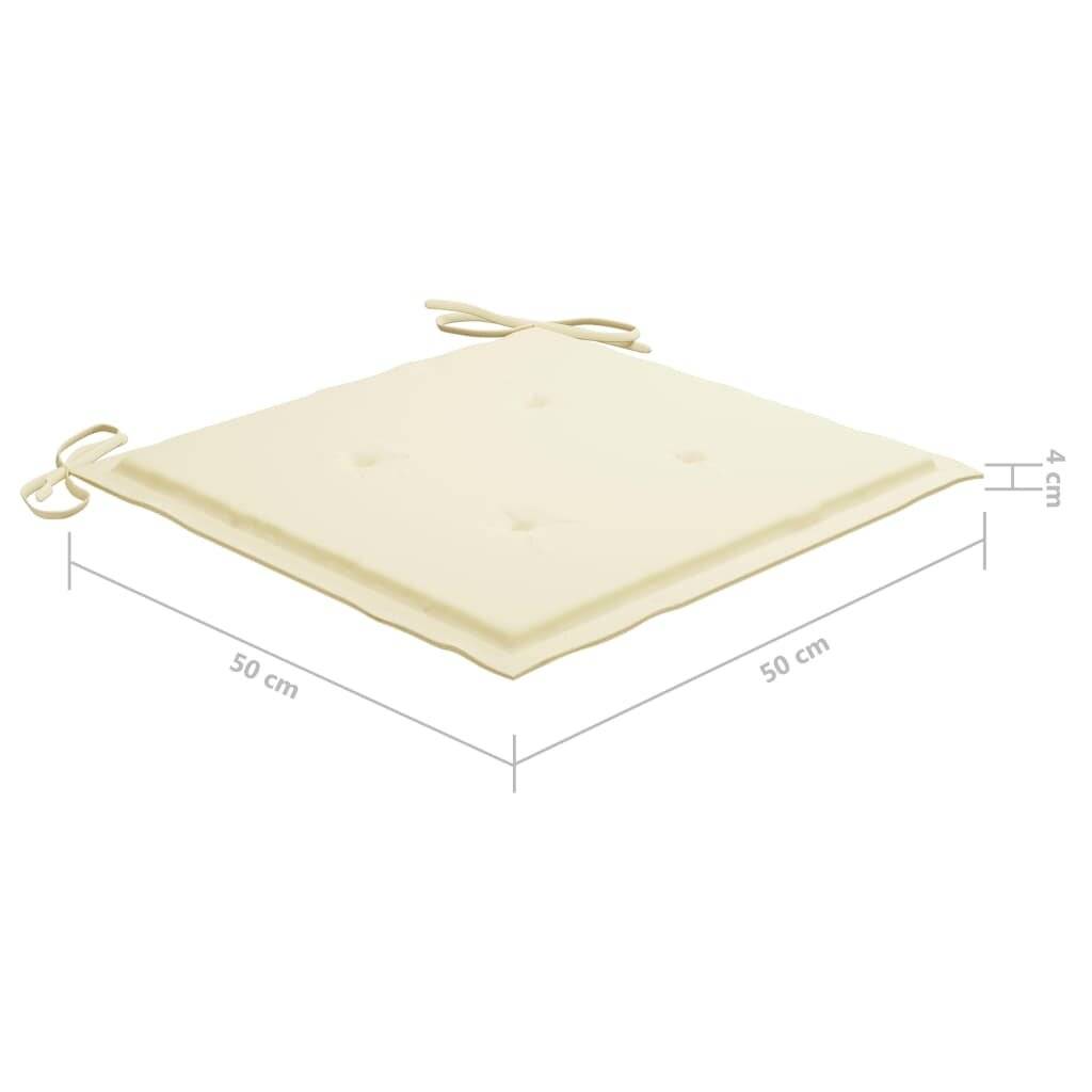 Symbolbild für Gartenstühle 6 Stk. mit Creme Kissen Massivholz Teak