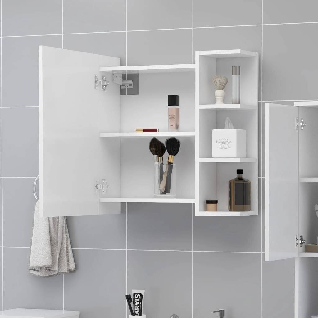 Bad-Spiegelschrank Weiß 62,5x20,5x64 cm Spanplatte-2
