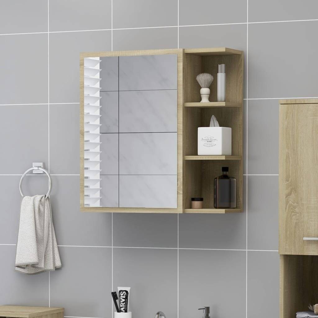 Bad-Spiegelschrank Sonoma-Eiche 62,5x20,5x64 cm Spanplatte-0