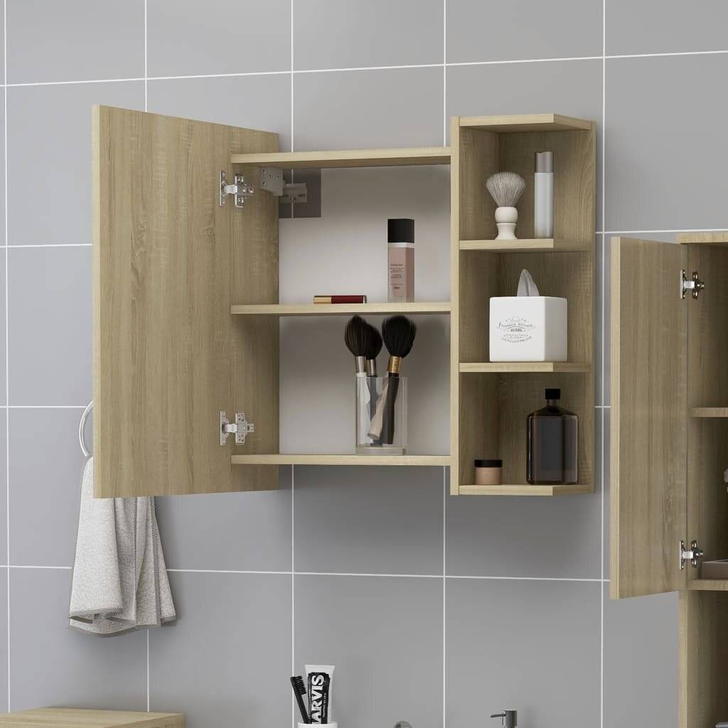 Bad-Spiegelschrank Sonoma-Eiche 62,5x20,5x64 cm Spanplatte-2