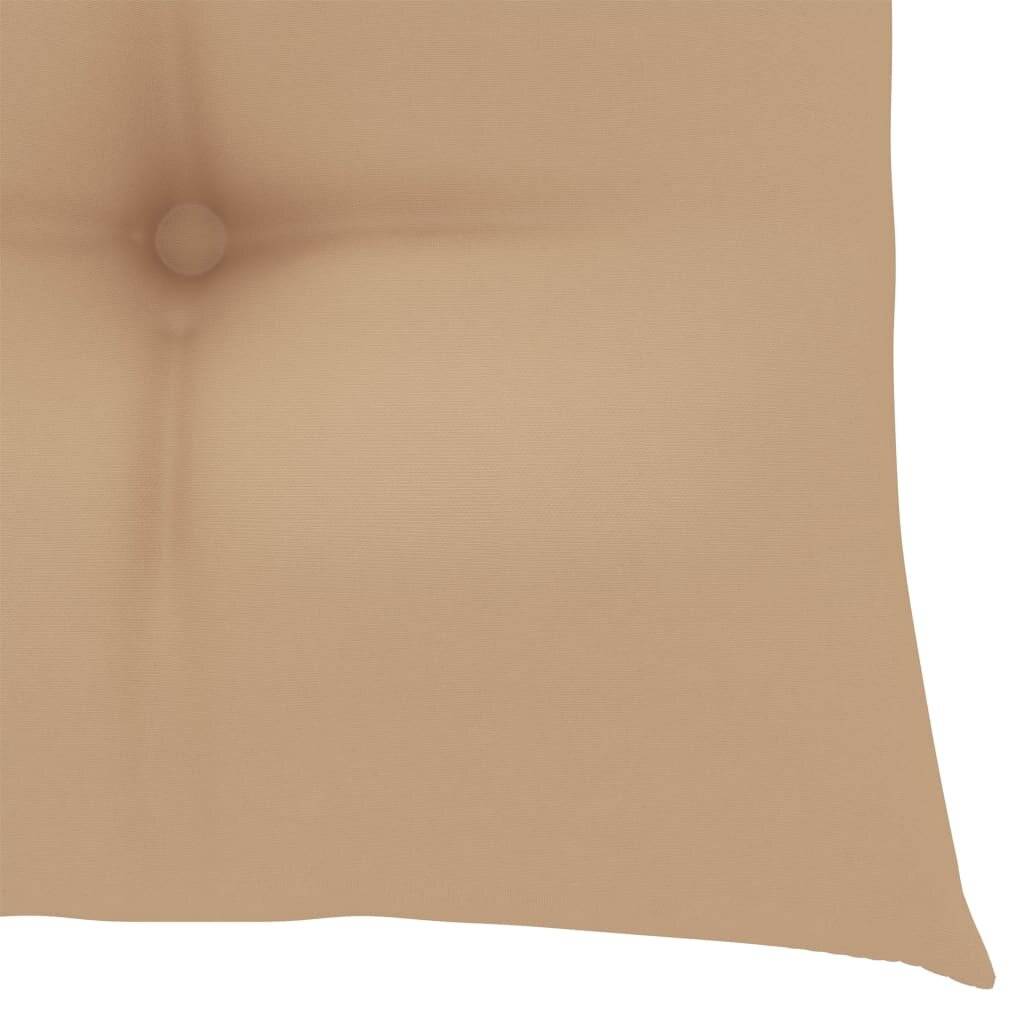 Symbolbild für Gartenstühle mit Beige Kissen 6 Stk. Massivholz Teak