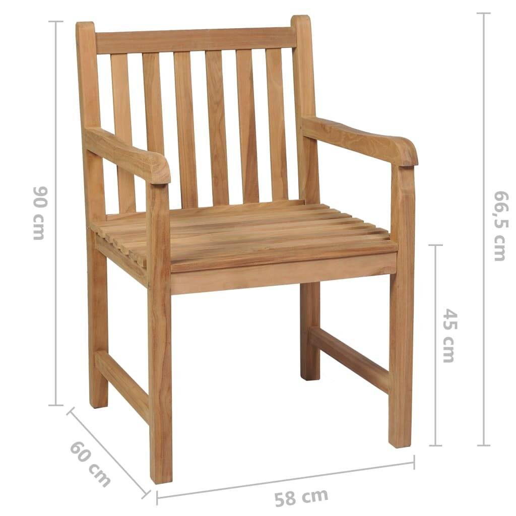 Symbolbild für Gartenstühle 4 Stk. mit Hellgrünen Kissen Massivholz Teak