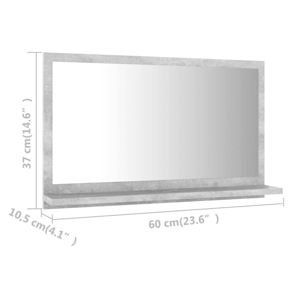Badspiegel Betongrau 60x10,5x37 cm Spanplatte-6