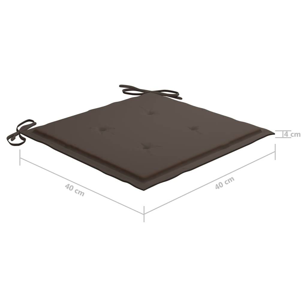 Symbolbild für Gartenstühle mit Taupe Kissen 8 Stk. Massivholz Teak