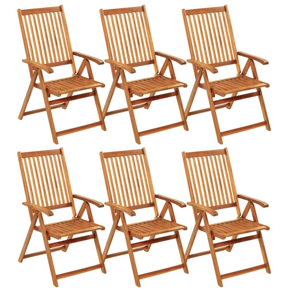Klappbare Gartenstühle 6 Stk. mit Auflagen Massivholz Akazie-1